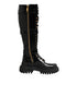 Dolce & Gabbana Black Buckle Embellished Knee High Boots Shoes