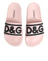 Dolce & Gabbana Pink Rubber Slides Sandals Beachwear Shoes