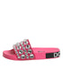 Dolce & Gabbana Pink Crystal Slides Sandals Beachwear Shoes
