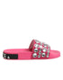 Dolce & Gabbana Pink Crystal Slides Sandals Beachwear Shoes