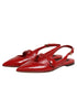 Dolce & Gabbana Red Leather Slingback Flats Sandals Shoes