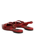 Dolce & Gabbana Red Leather Slingback Flats Sandals Shoes