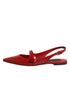 Dolce & Gabbana Red Leather Slingback Flats Sandals Shoes