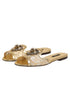Dolce & Gabbana Gold Devotion Lace Flats Slip On Sandals Shoes