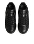 Dolce & Gabbana Black Floral Lace Low Top Sneakers Shoes