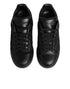 Dolce & Gabbana Black Floral Lace Low Top Sneaker Shoes