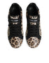 Dolce & Gabbana Brown Leather Leopard Low Top Sneakers Shoes