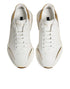 Dolce & Gabbana White Gold Daymaster Low Top Sneakers Shoes