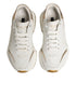 Dolce & Gabbana White Gold Daymaster Low Top Sneakers Shoes