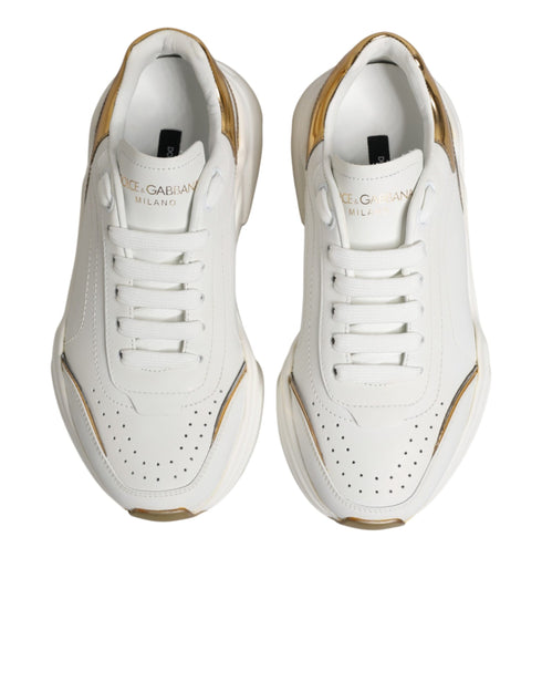 Dolce & Gabbana White Gold Daymaster Low Top Sneakers Shoes