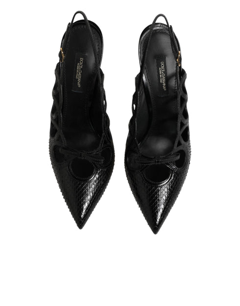 Dolce & Gabbana Leather High Heels Slingback Shoes