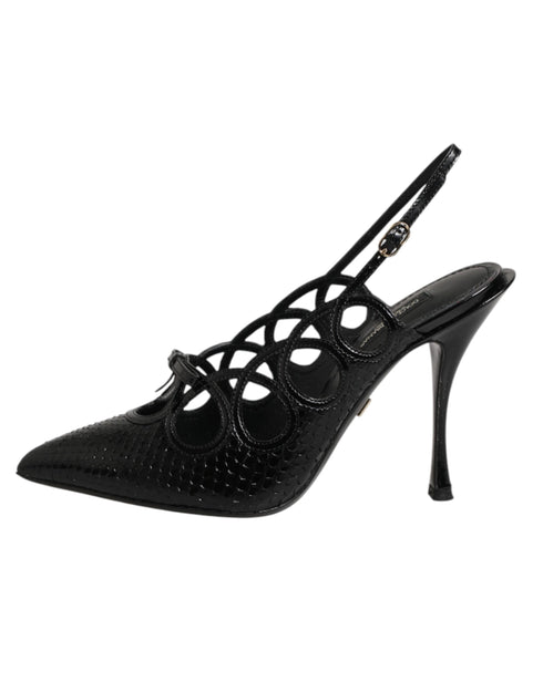 Dolce & Gabbana Leather High Heels Slingback Shoes