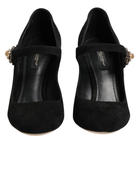 Dolce & Gabbana Black Embellsihed High Heels MARY JANES Shoes