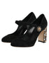 Dolce & Gabbana Black Embellsihed High Heels MARY JANES Shoes