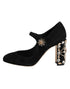 Dolce & Gabbana Black Embellsihed High Heels MARY JANES Shoes