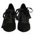 Dolce & Gabbana Black Floral High Heels LACE-UPS Pumps Shoes