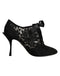 Dolce & Gabbana Black Floral High Heels LACE-UPS Pumps Shoes