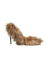 Dolce & Gabbana Brown Fur Leather High Heels Pumps Shoes