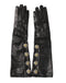 Dolce & Gabbana Black Leather Embellished Long Mitten Gloves