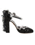 Dolce & Gabbana Black Sequined Ankle Strap Sandals Shoes