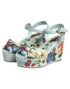 Dolce & Gabbana Green Floral Ankle Strap Wedge Sandals Shoes