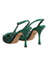 Dolce & Gabbana Green Leather Mesh Heels Slingback Shoes