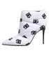 Dolce & Gabbana White DG Logo Heels Short Boots Shoes
