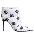Dolce & Gabbana White DG Logo Heels Short Boots Shoes