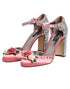 Dolce & Gabbana Pink Sequined Ankle Strap Sandals Shoes
