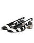 Dolce & Gabbana Black White Stripe Heels Slingback Shoes