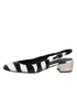 Dolce & Gabbana Black White Stripe Heels Slingback Shoes