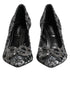 Dolce & Gabbana Silver Lace DG Amore Heels Pumps Shoes