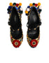 Dolce & Gabbana Black Gold Embellished MARY JANES Pumps Shoes