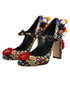 Dolce & Gabbana Black Gold Embellished MARY JANES Pumps Shoes