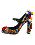 Dolce & Gabbana Black Gold Embellished MARY JANES Pumps Shoes