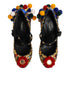 Dolce & Gabbana Black Gold Embellished MARY JANES Pumps Shoes