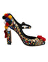 Dolce & Gabbana Black Gold Embellished MARY JANES Pumps Shoes