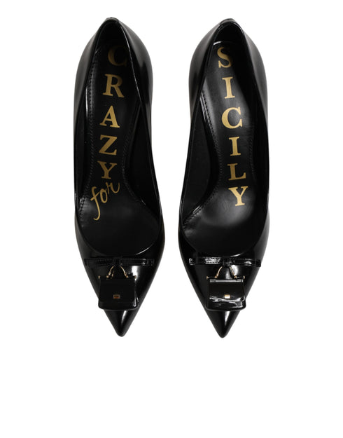 Dolce & Gabbana Black Bag Embellished Heels Pumps Shoes