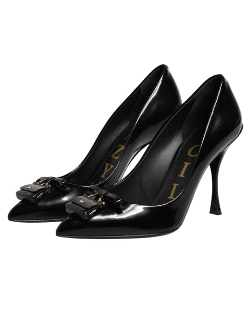 Dolce & Gabbana Black Bag Embellished Heels Pumps Shoes