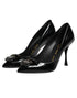 Dolce & Gabbana Black Bag Embellished Heels Pumps Shoes