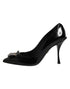 Dolce & Gabbana Black Bag Embellished Heels Pumps Shoes