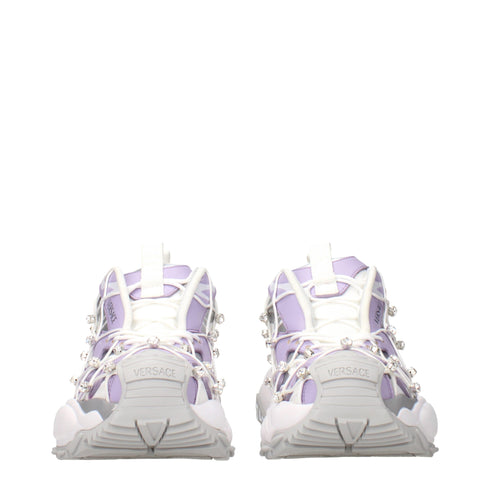 Versace White Fabric Chunky Sneakers