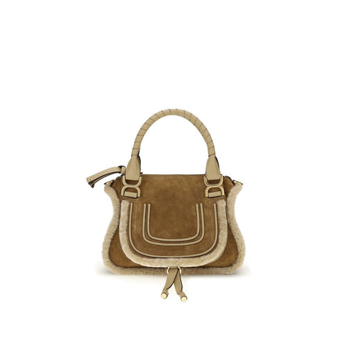 Chloé Suede and shearling leather Marcie small Handbag