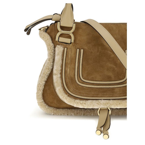 Chloé Suede and shearling leather Marcie small Handbag
