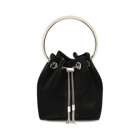 Jimmy Choo Black Silk Shoulder Bag