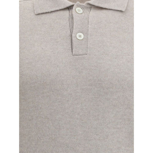 Brunello Cucinelli Beige Cashmere Polo Shirt