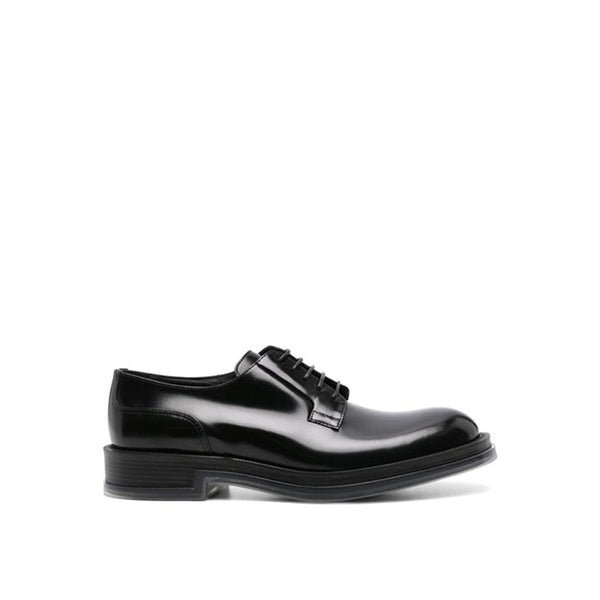 Alexander McQueen Black Calfskin Oxfords And Derbies