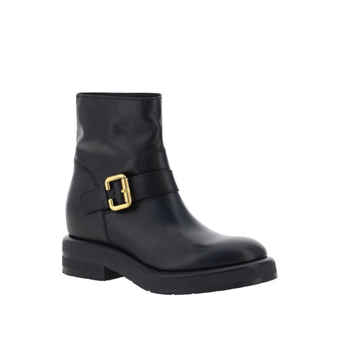 Chloé Black Calfskin Ankle Boots