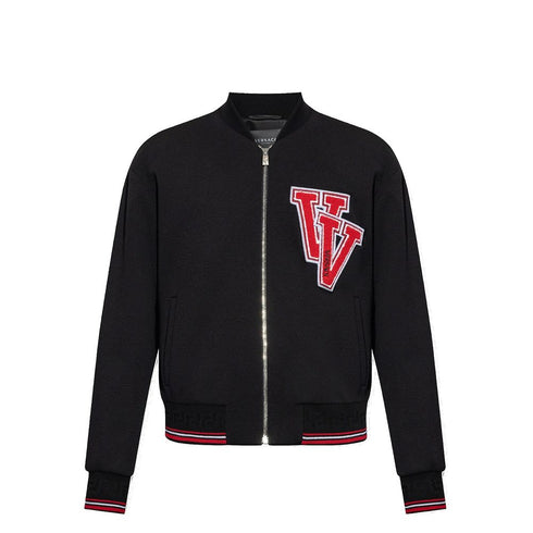 Versace Black Virgin Wool Bomber