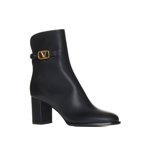Valentino Garavani Black Calfskin Ankle Boots